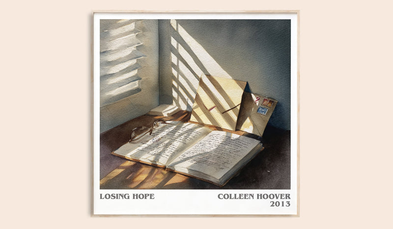 Losing Hope literary book poster by Colleen Hoover – framed literary art print