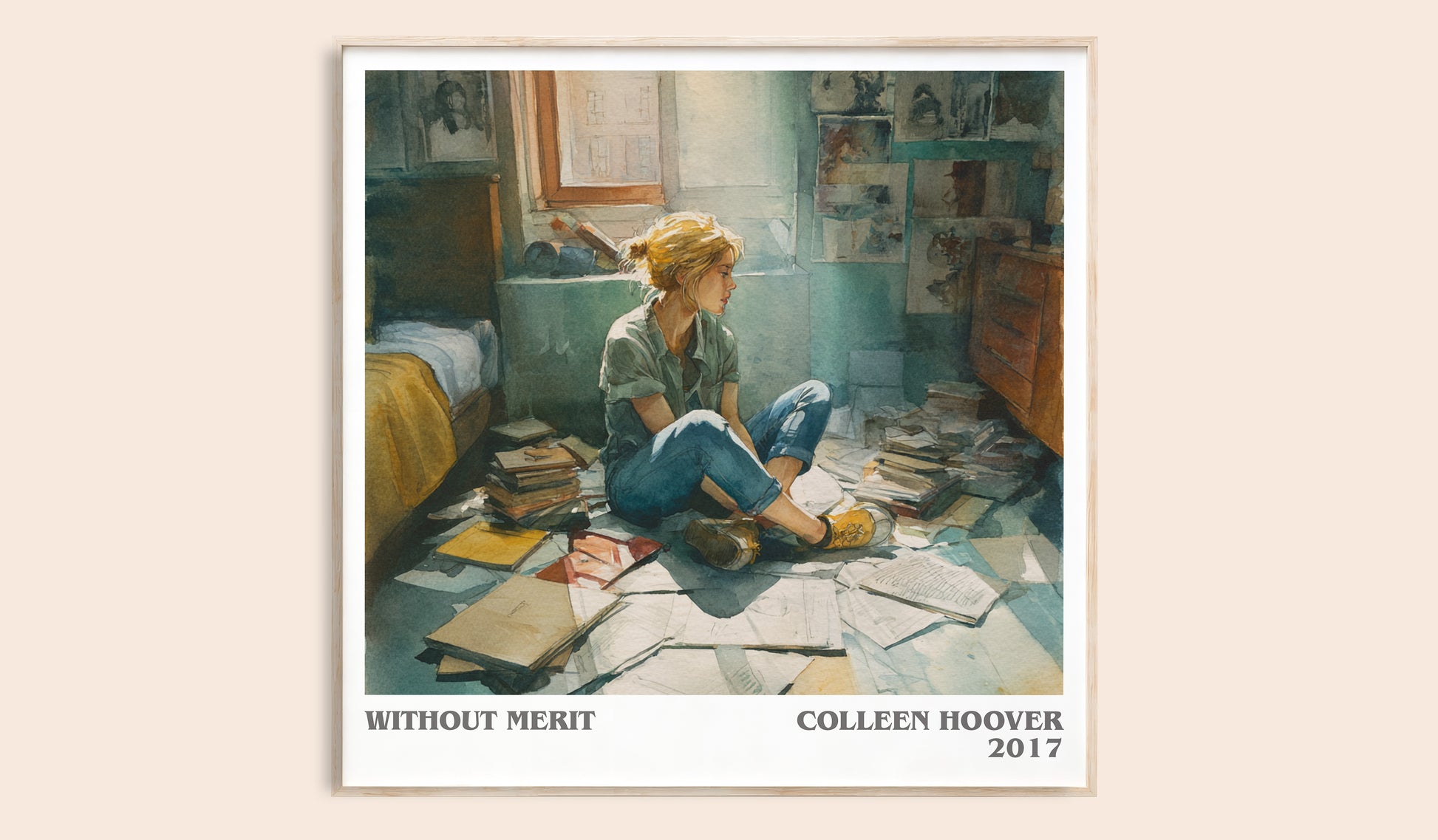Without Merit literary book poster by Colleen Hoover – framed literary art print