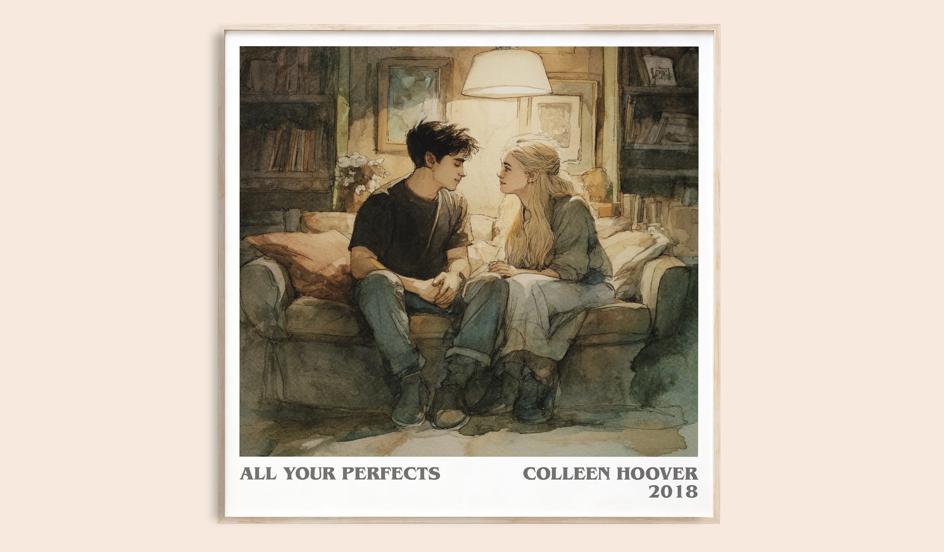 All Your Perfects literary book poster by Colleen Hoover – framed literary art print
