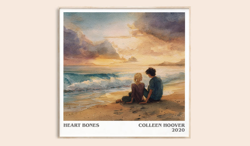Heart Bones literary book poster by Colleen Hoover – framed literary art print