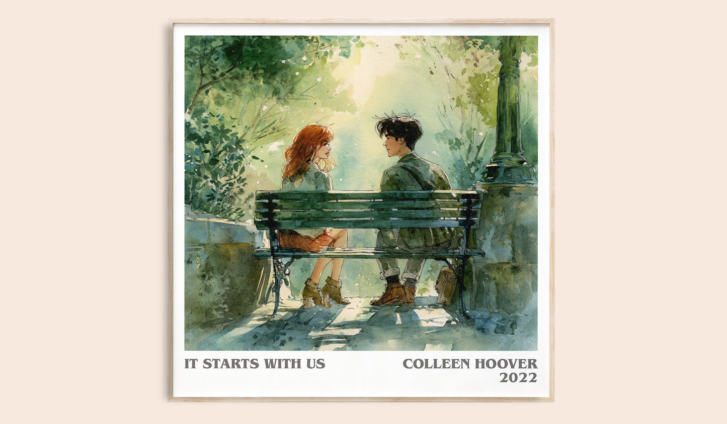 It Starts With Us literary book poster by Colleen Hoover – framed literary art print