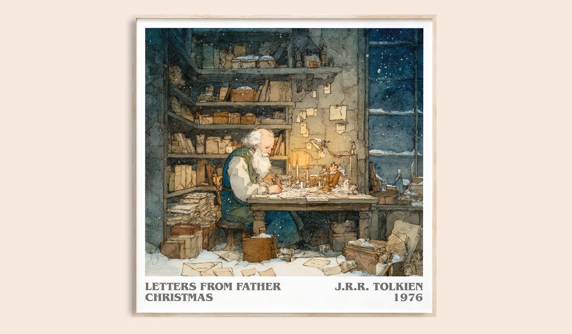 Letters from Father Christmas literary book poster by J. R. R. Tolkien – framed literary art print
