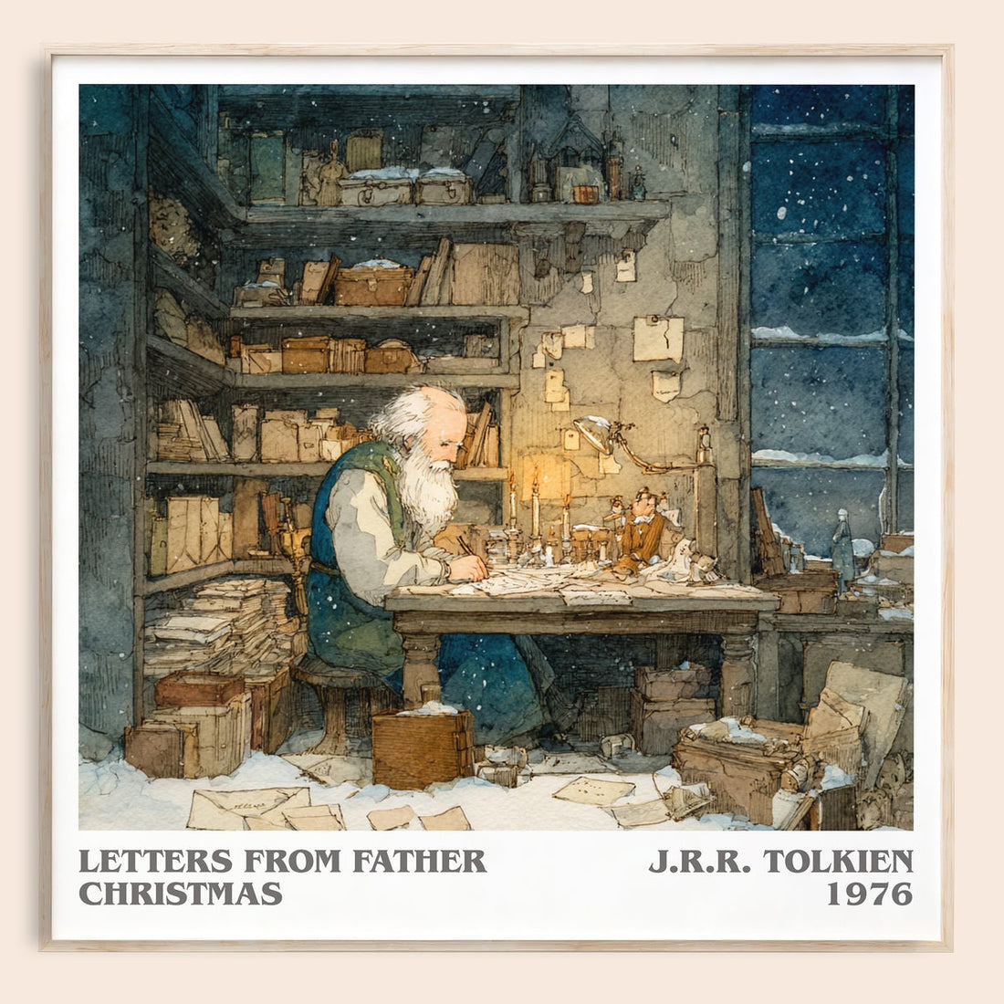 Letters from Father Christmas literary book poster by J. R. R. Tolkien – framed literary art print