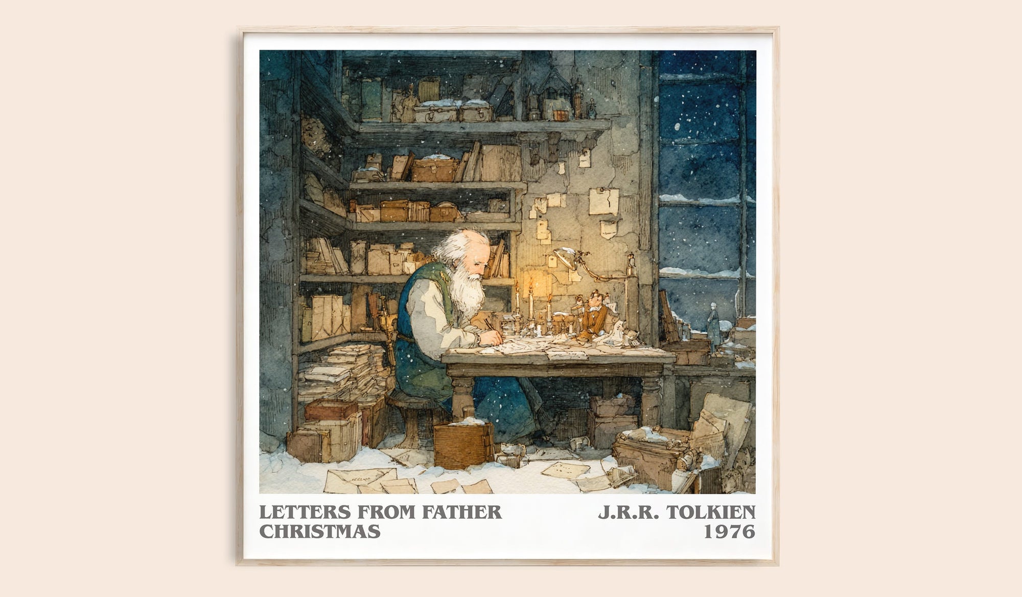 Letters from Father Christmas literary book poster by J. R. R. Tolkien – framed literary art print