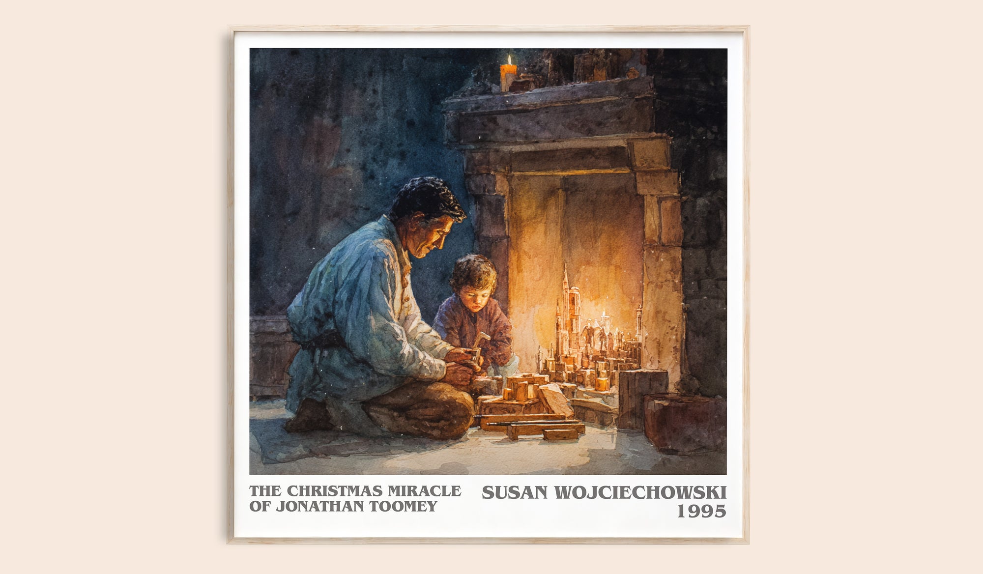 The Christmas Miracle of Jonathan Toomey literary book poster by Susan Wojciechowski – framed literary art print
