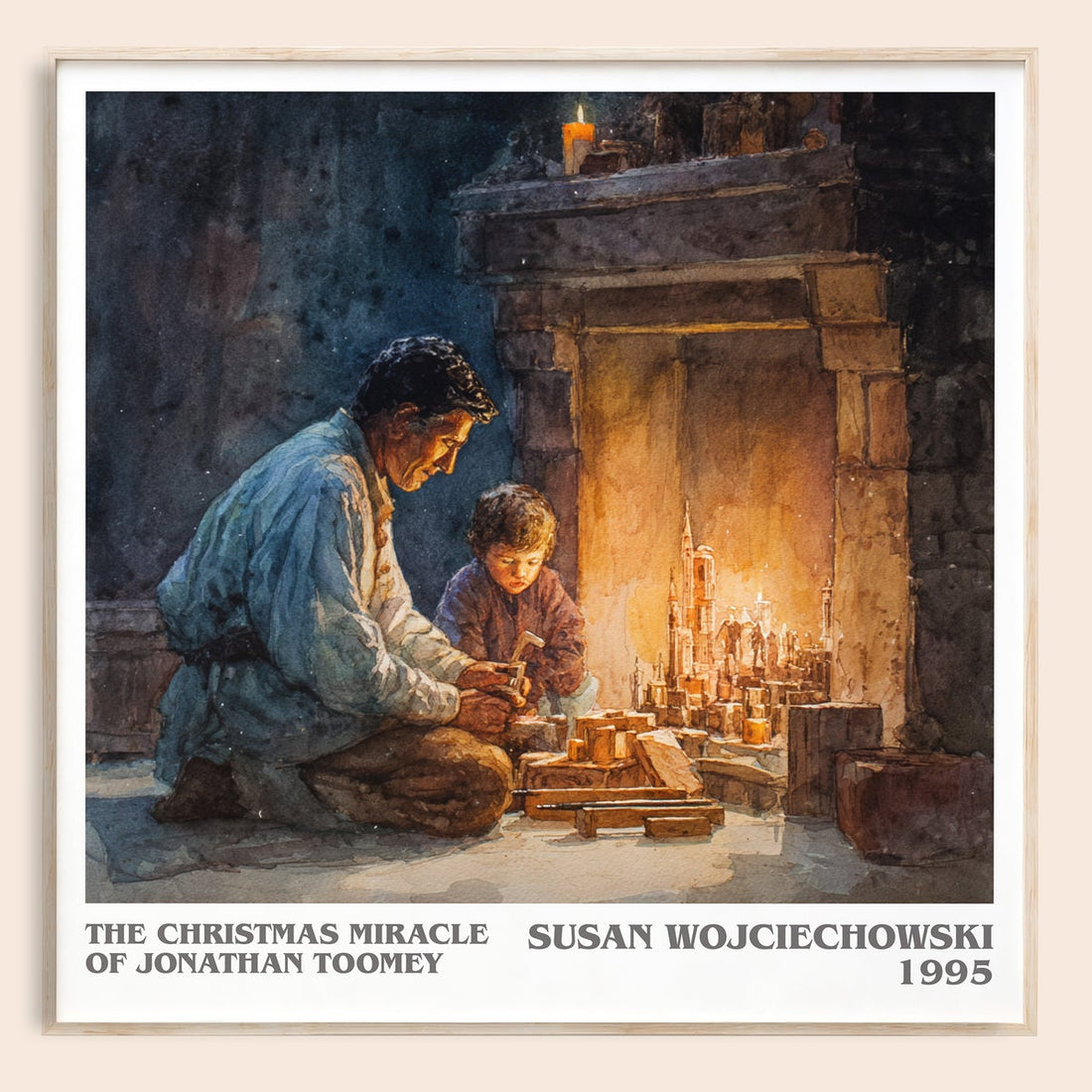 The Christmas Miracle of Jonathan Toomey literary book poster by Susan Wojciechowski – framed literary art print