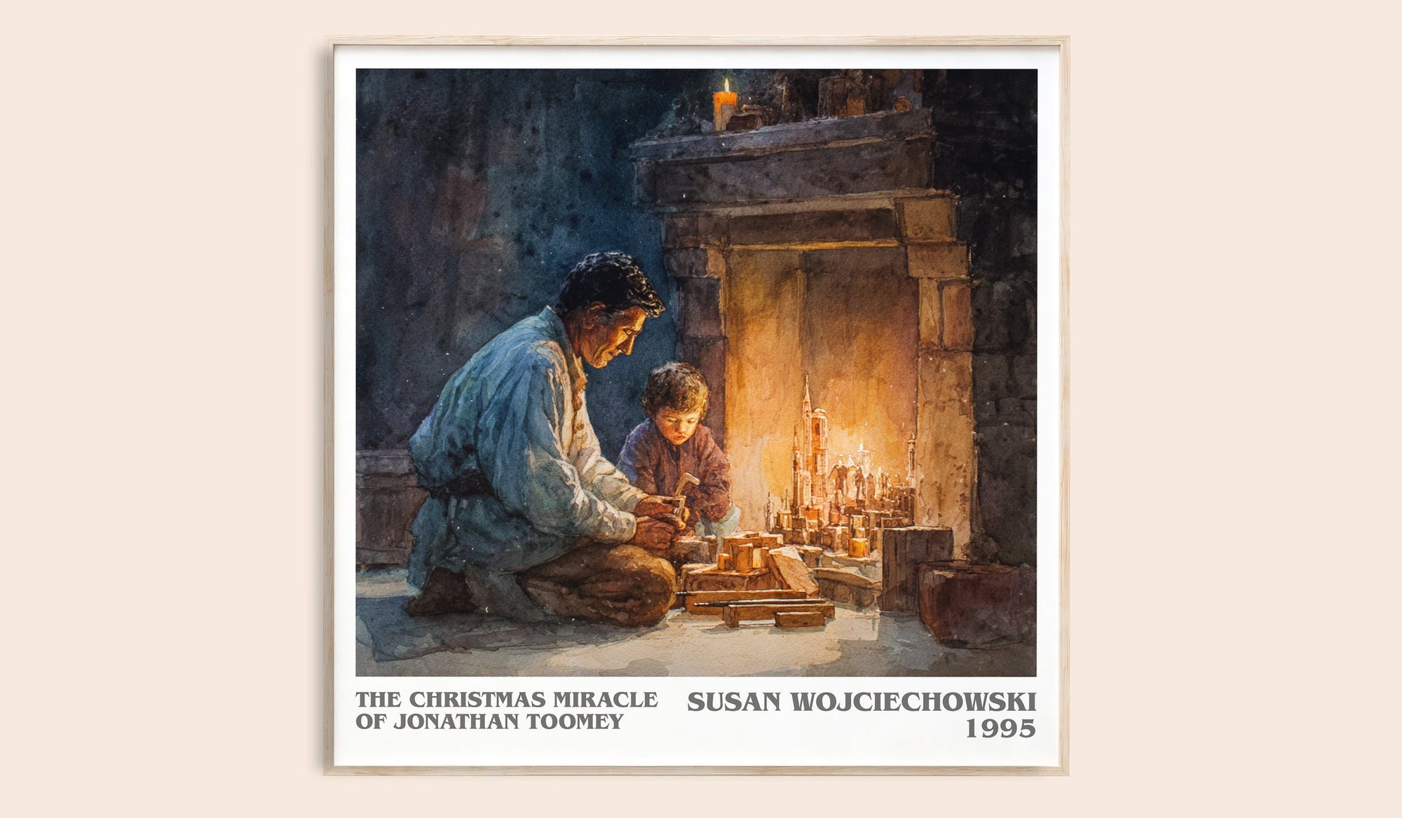 The Christmas Miracle of Jonathan Toomey literary book poster by Susan Wojciechowski – framed literary art print