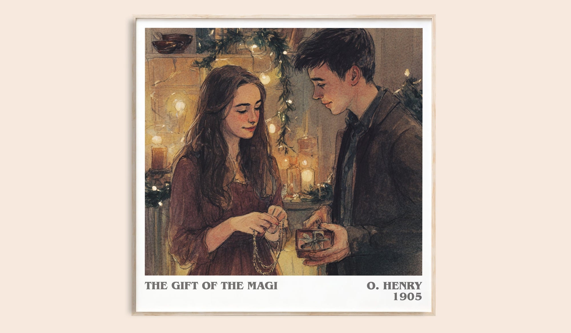 The Gift Of The Magi literary book poster by O. Henry – framed literary art print