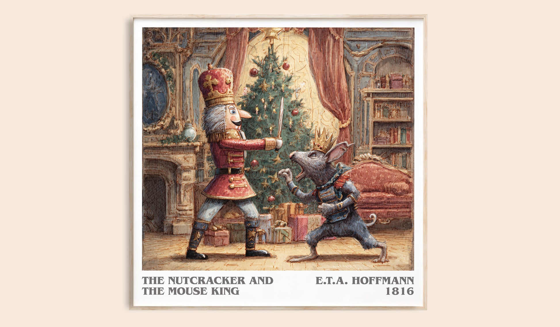 Nutcracker and the Mouse King literary book poster by E. T. A. Hoffmann – framed literary art print