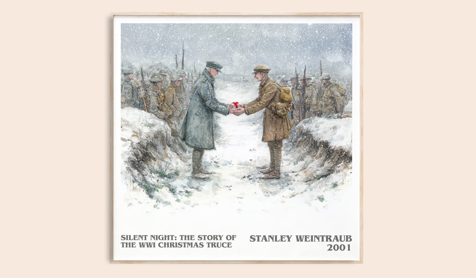 Silent Night: The Story of the World War I Christmas Truce literary book poster by Stanley Weintraub – framed literary art
