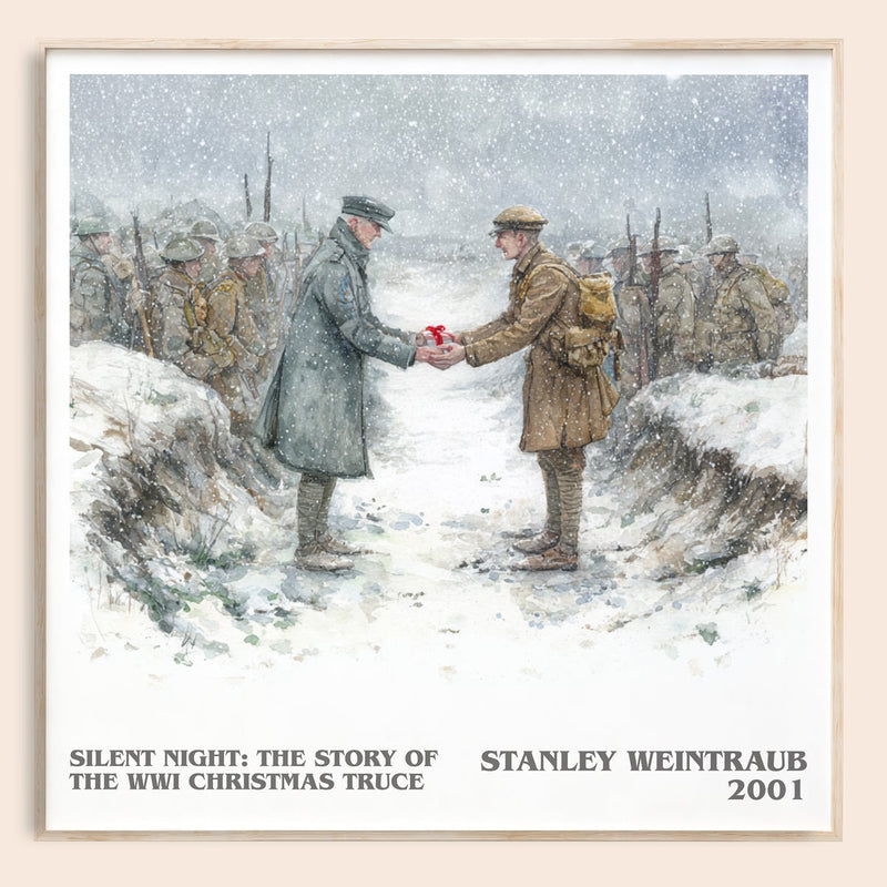 Silent Night: The Story of the World War I Christmas Truce literary book poster by Stanley Weintraub – framed literary art