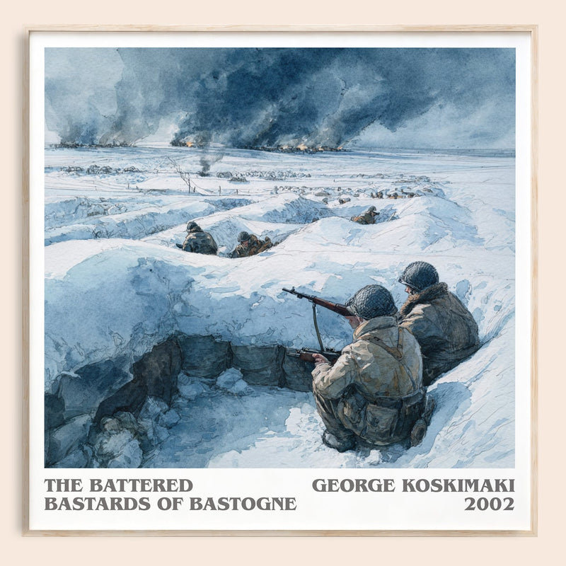 The Battered Bastards Of Bastogne literary book poster by George Koskimaki – framed literary art print