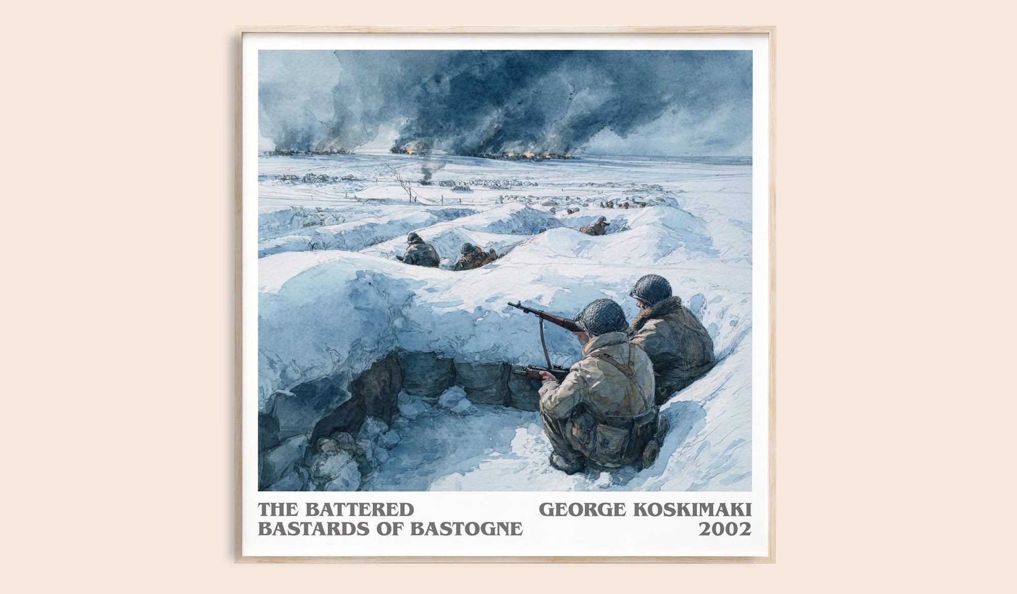 The Battered Bastards Of Bastogne literary book poster by George Koskimaki – framed literary art print