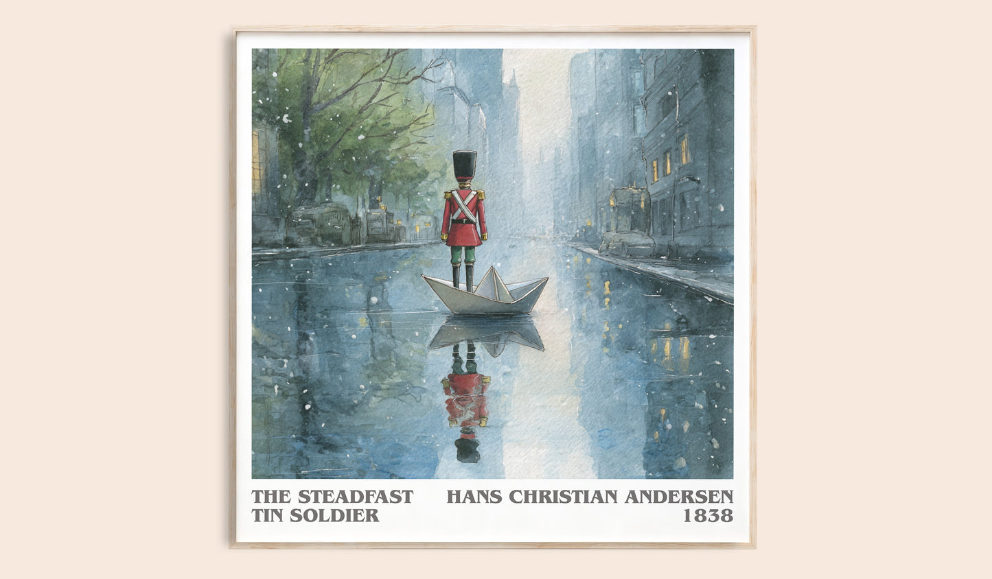 The Steadfast Tin Soldier literary book poster by Hans Christian Andersen – framed literary art print