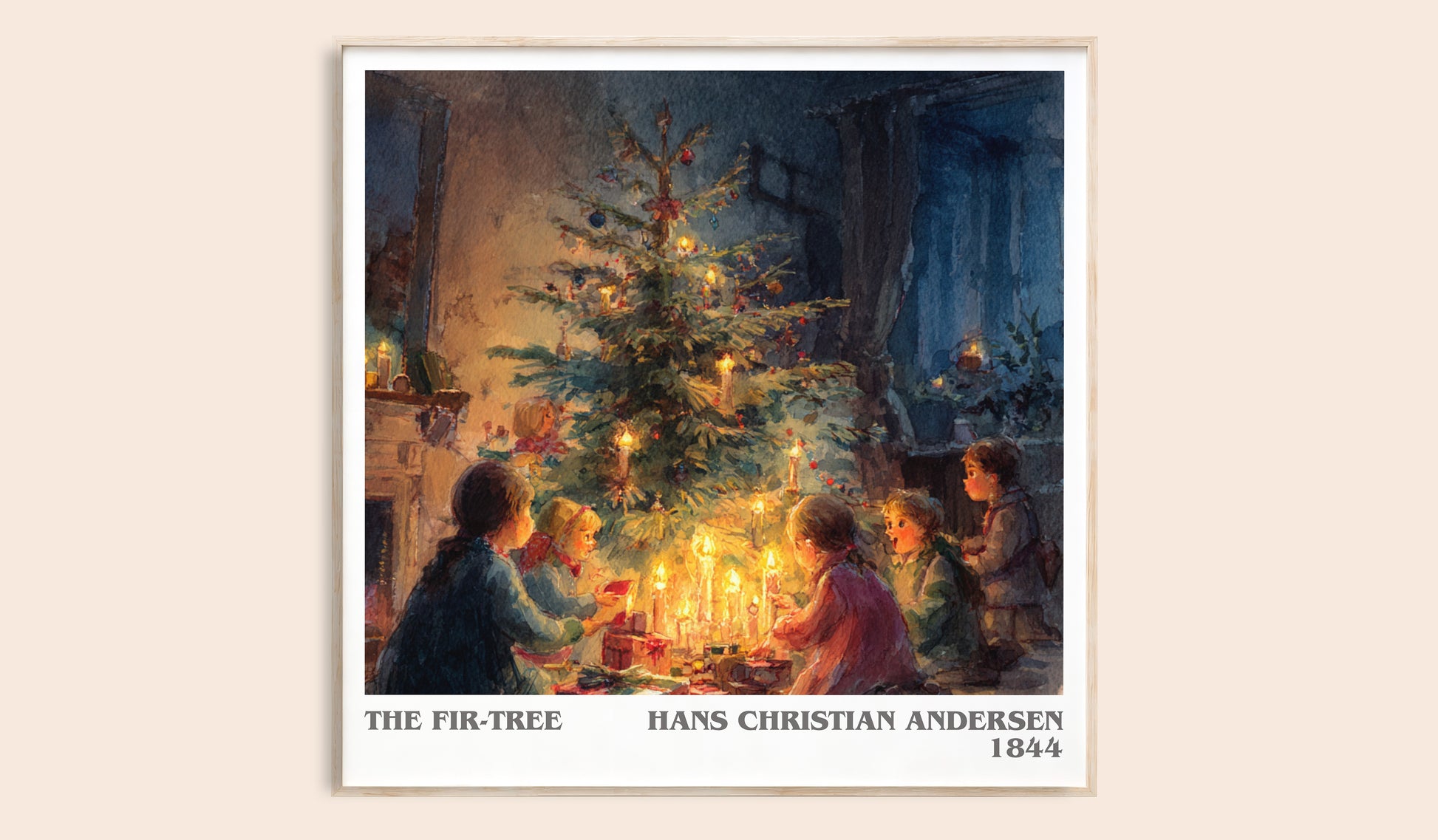 The Fir Tree literary book poster by Hans Christian Andersen – framed literary art print