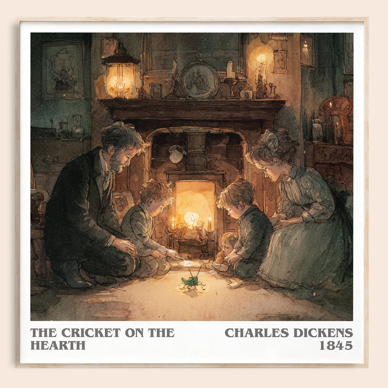 The Cricket On The Hearth literary book poster by Charles Dickens – framed literary art print