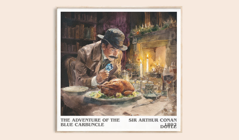 The Adventure Of The Blue Carbuncle literary book poster by Sir Arthur Conan Doyle – framed literary art print