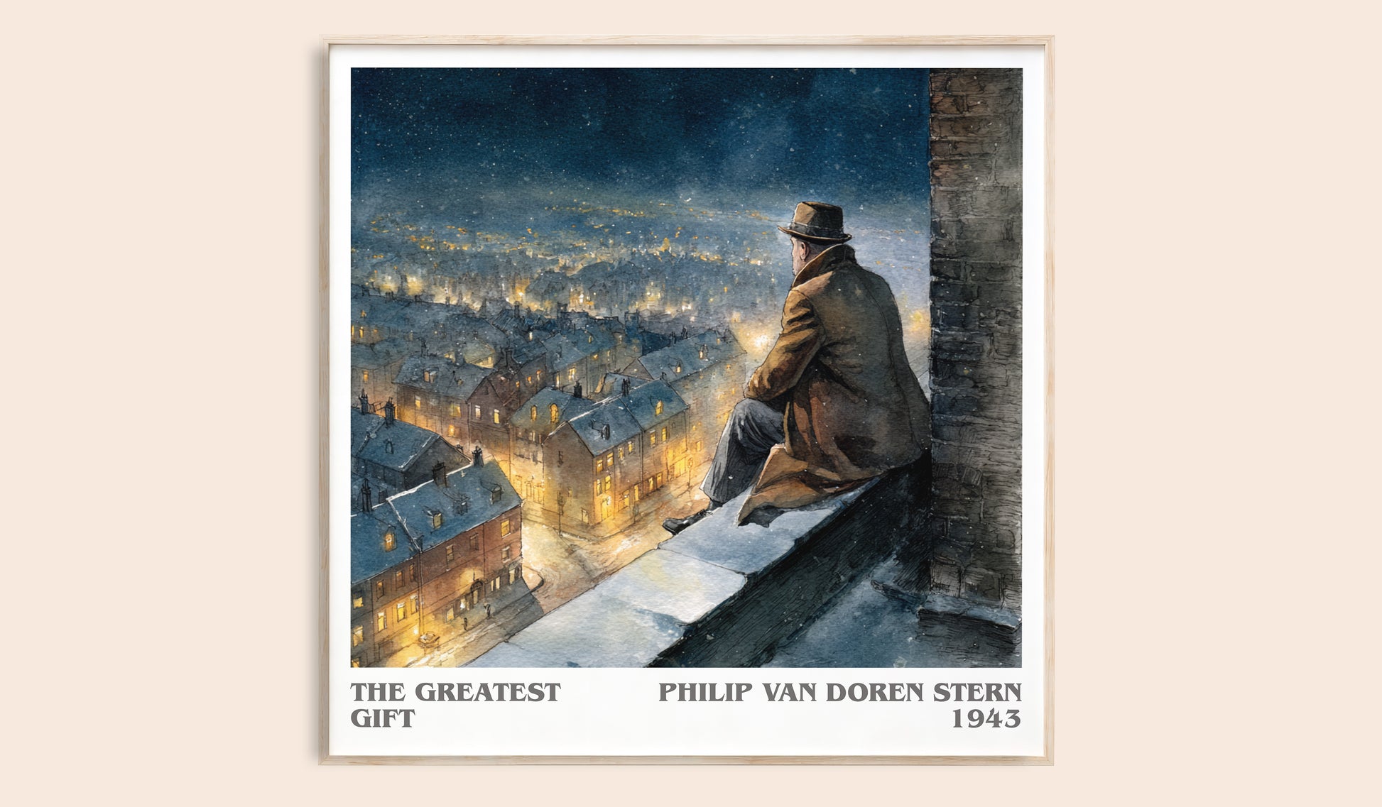 The Greatest Gift literary book poster by Philip Van Doren Stern – framed literary art print