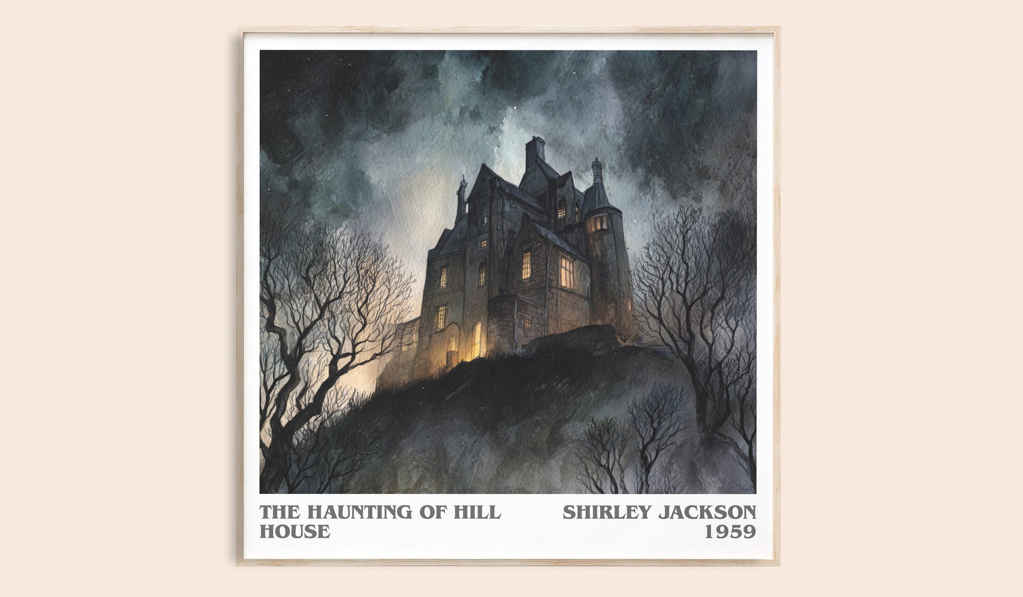 The Haunting of Hill House literary book poster by Shirley Jackson – framed literary art print