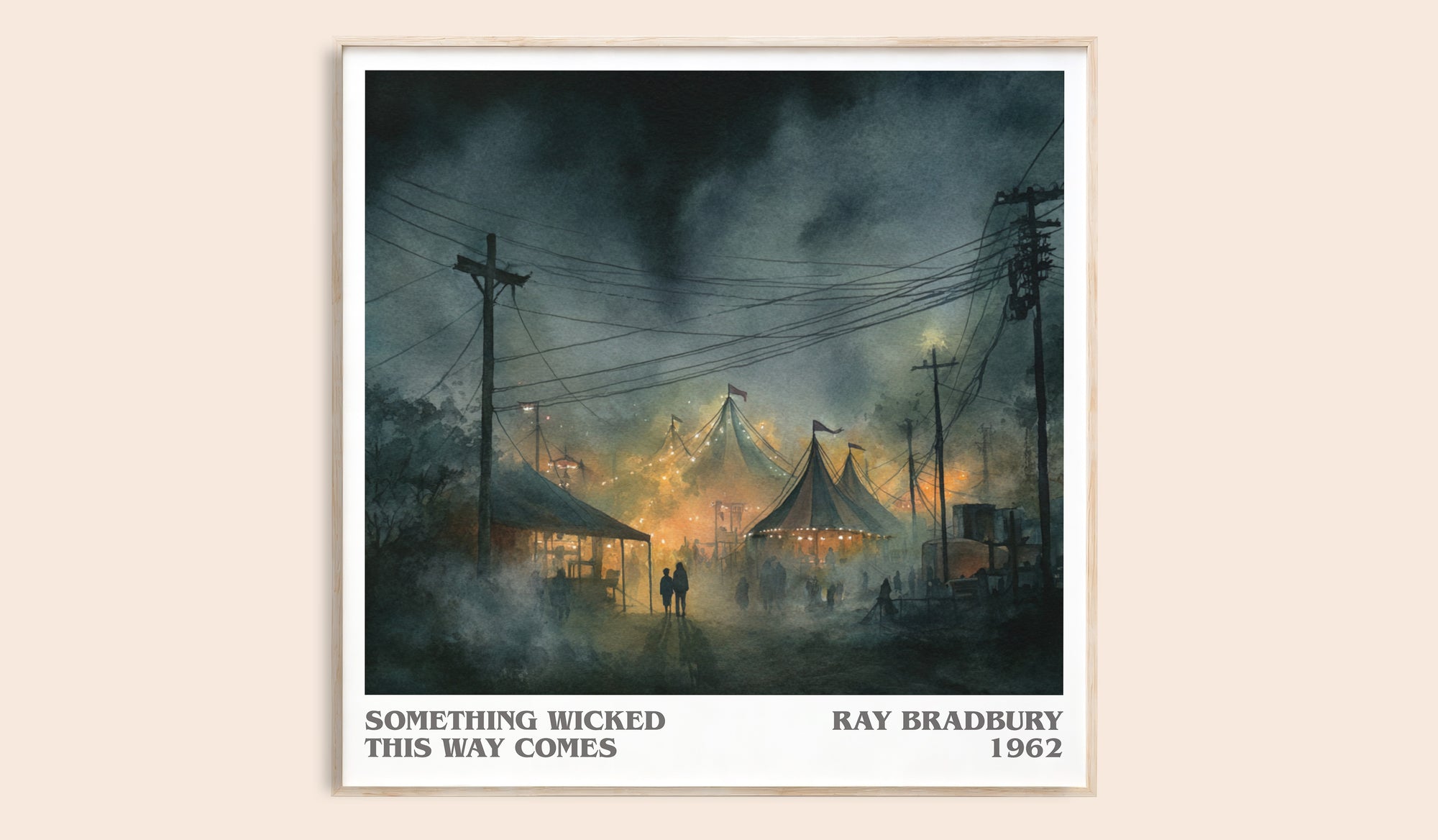 Something Wicked this Way Comes literary book poster by Ray Bradbury – framed literary art print