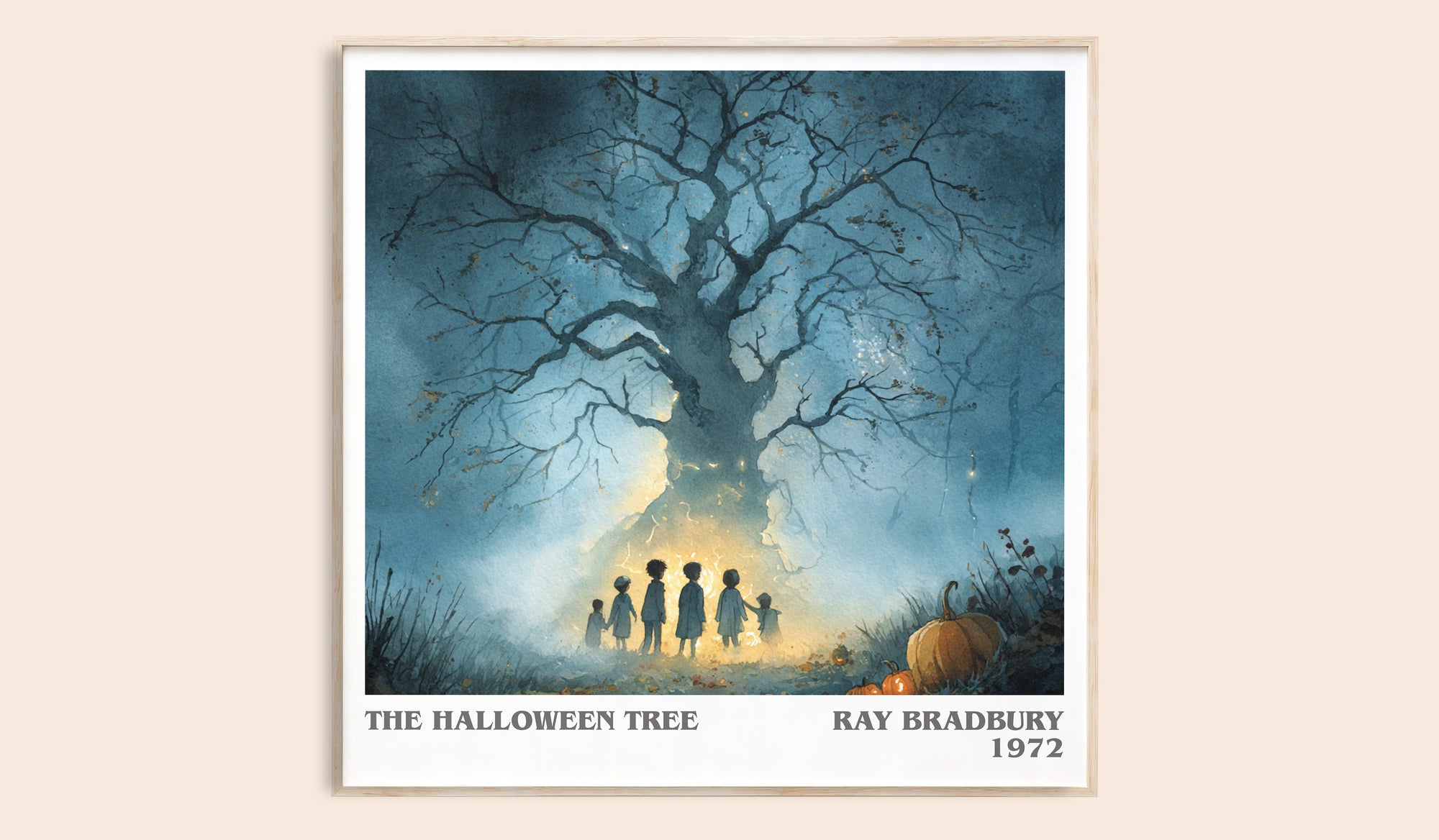 The Halloween Tree literary book poster by Ray Bradbury – framed literary art print
