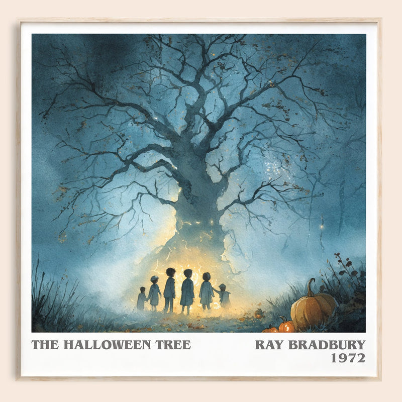 The Halloween Tree literary book poster by Ray Bradbury – framed literary art print