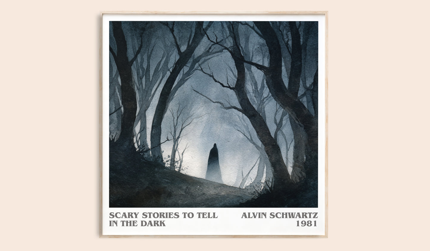 More Scary Stories to Tell in the Dark literary book poster by Alvin Schwartz – framed literary art print