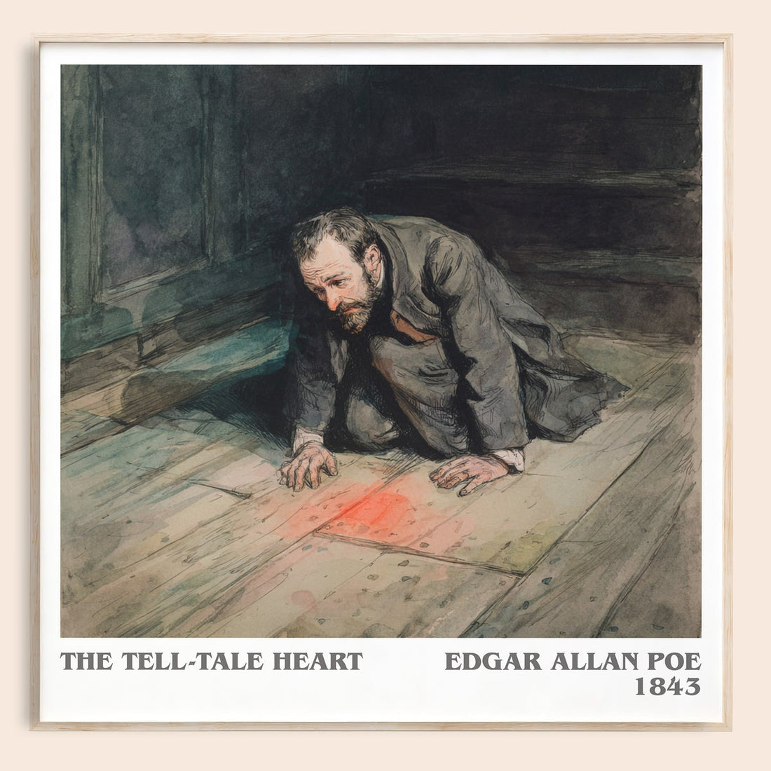 The Tell-Tale Heart literary book poster by Edgar Allen Poe – framed literary art print
