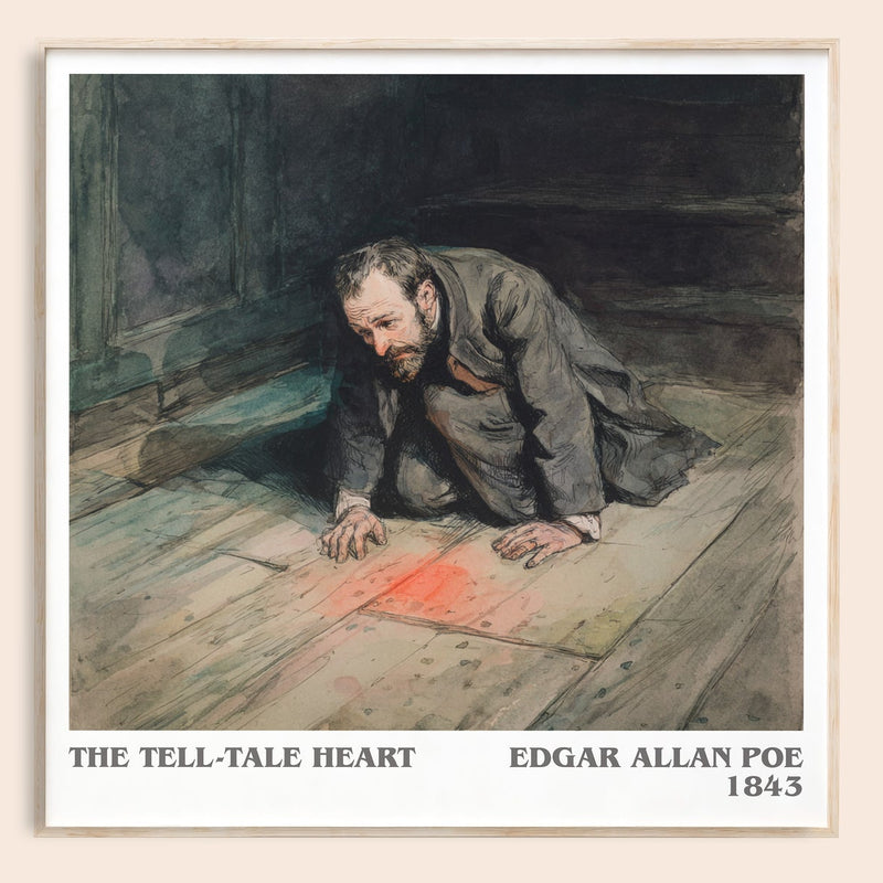 The Tell-Tale Heart literary book poster by Edgar Allen Poe – framed literary art print