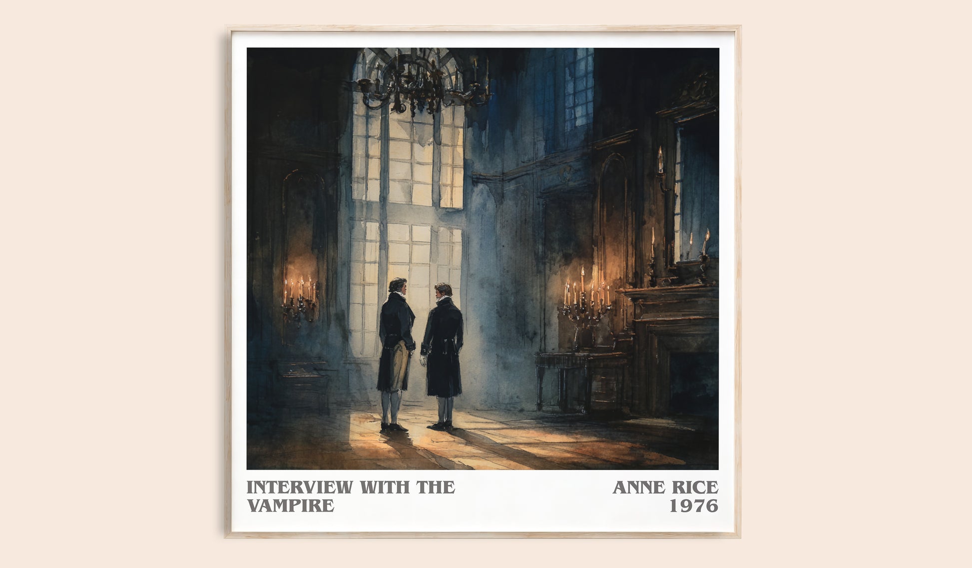 Interview with the Vampire literary book poster by Anne Rice – framed literary art print