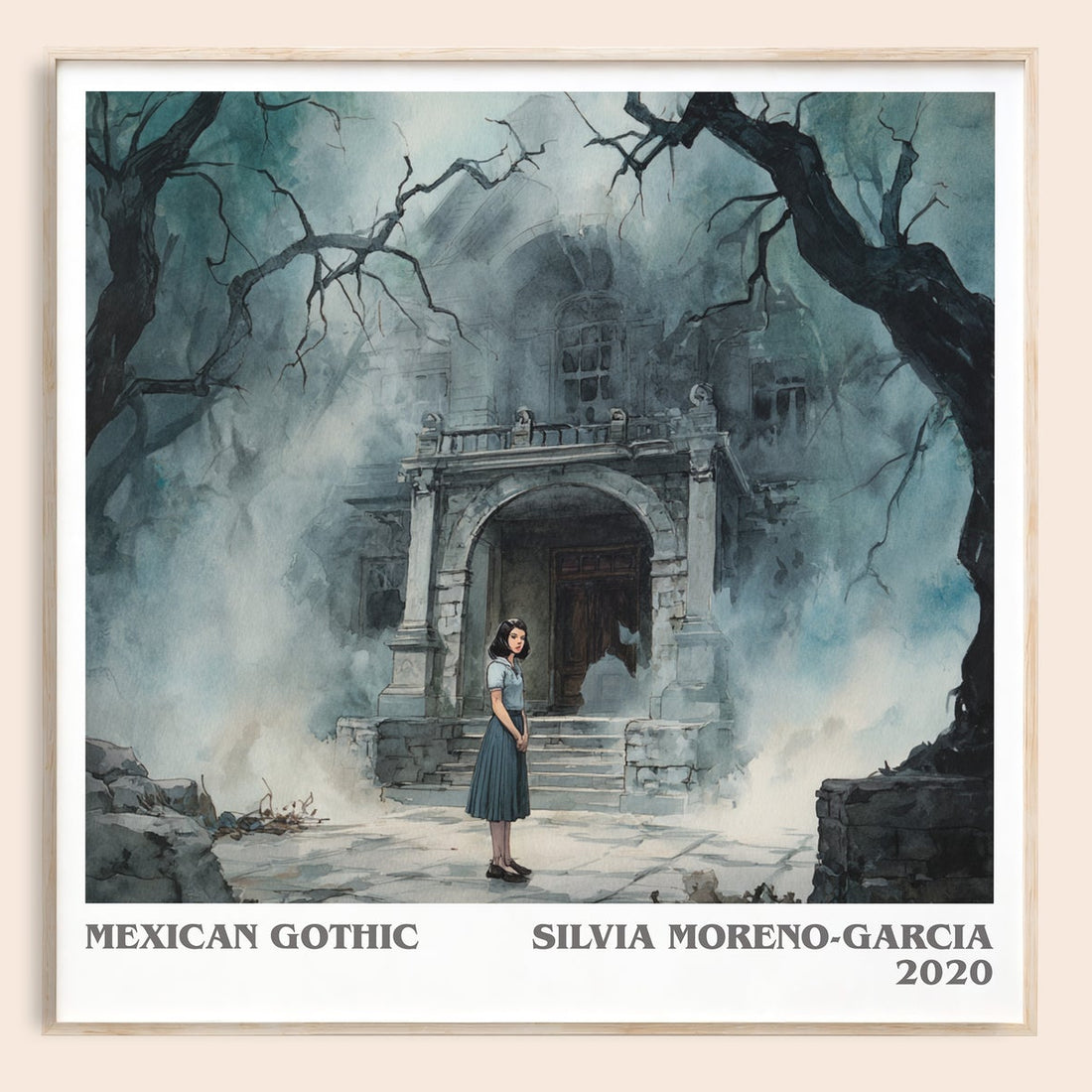 Mexican Gothic literary book poster by Silvia Moreno-Garcia – framed literary art print