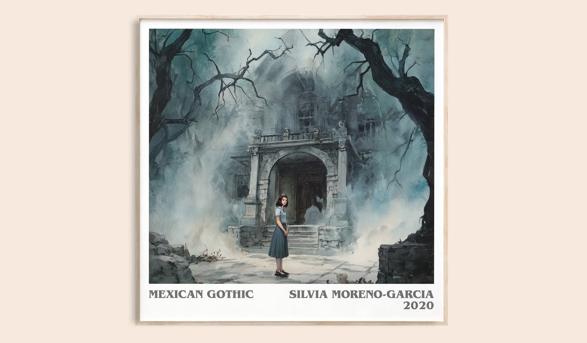 Mexican Gothic literary book poster by Silvia Moreno-Garcia – framed literary art print