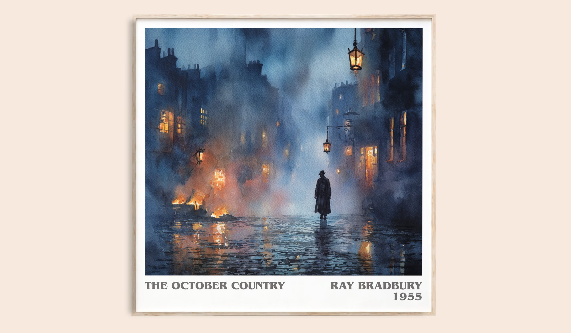 The October Country literary book poster by Ray Bradbury – framed literary art print