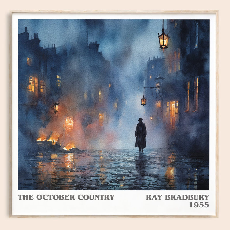 The October Country literary book poster by Ray Bradbury – framed literary art print