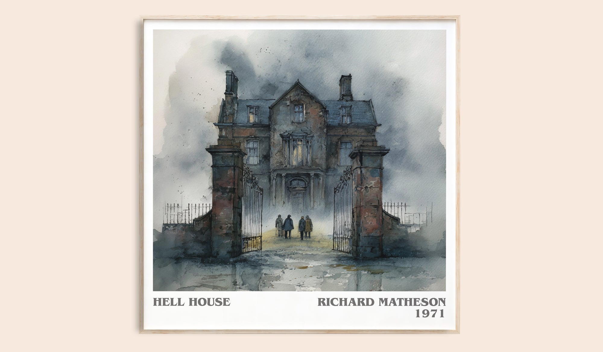 Hell House literary book poster by Richard Matheson – framed literary art print