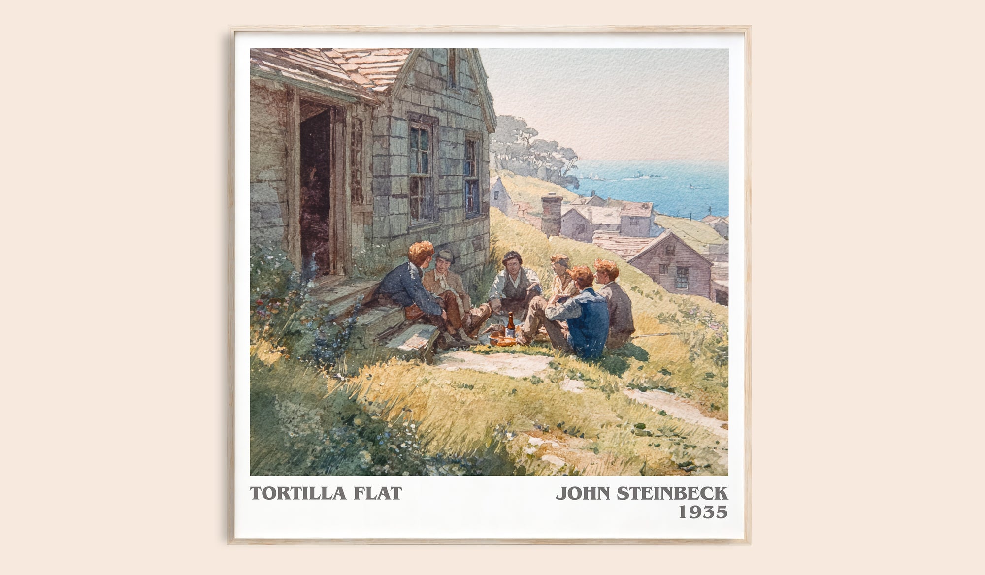 Tortilla Flat literary book poster by John Steinbeck – framed literary art print