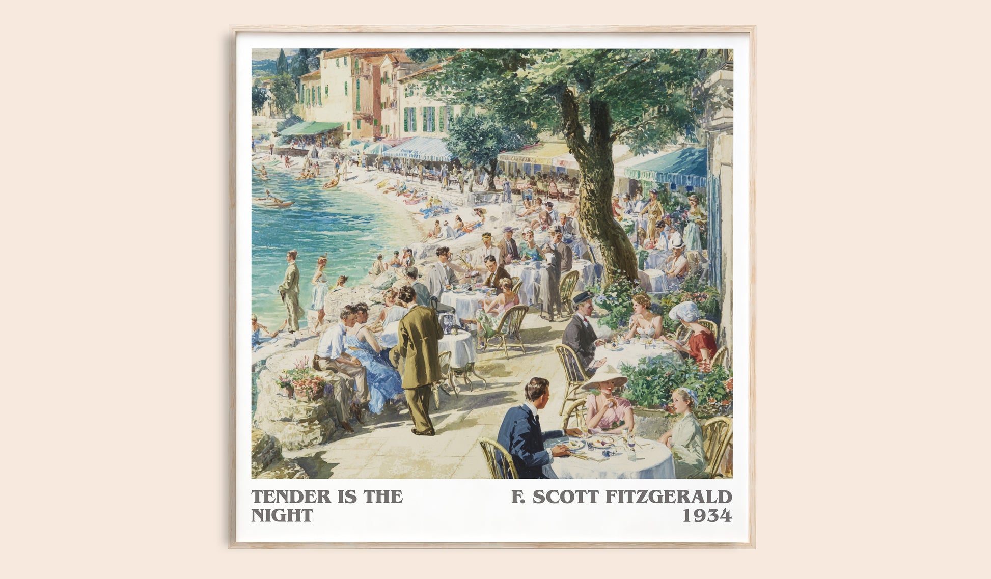 Tender Is the Night literary book poster by F. Scott Fitzgerald – framed literary art print