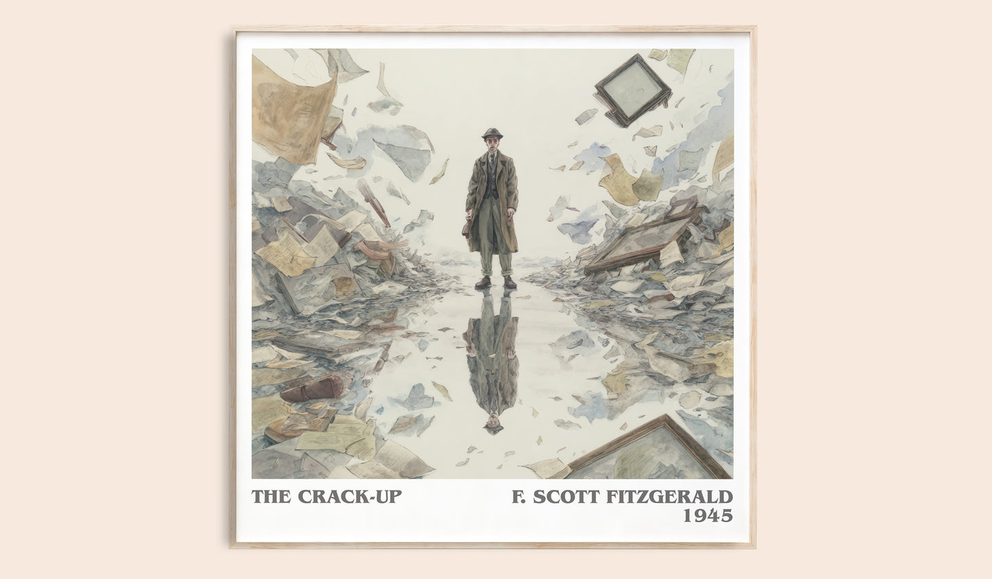 The Crack-Up literary book poster by F. Scott Fitzgerald – framed literary art print