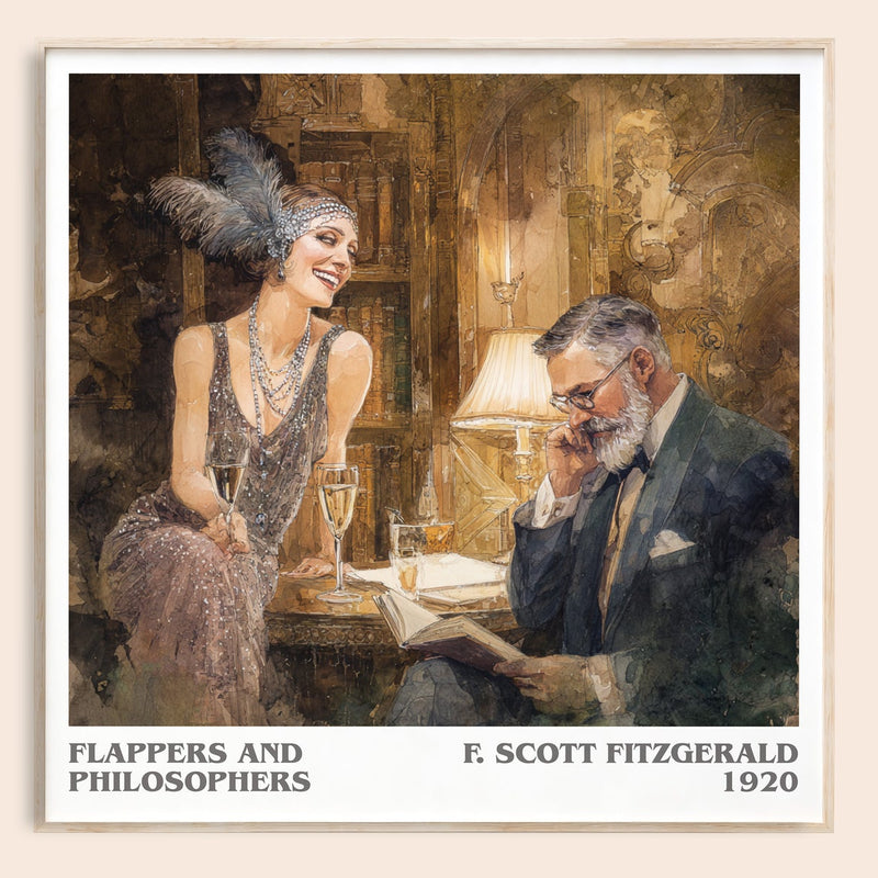 Flappers And Philosophers literary book poster by F. Scott Fitzgerald – framed literary art print