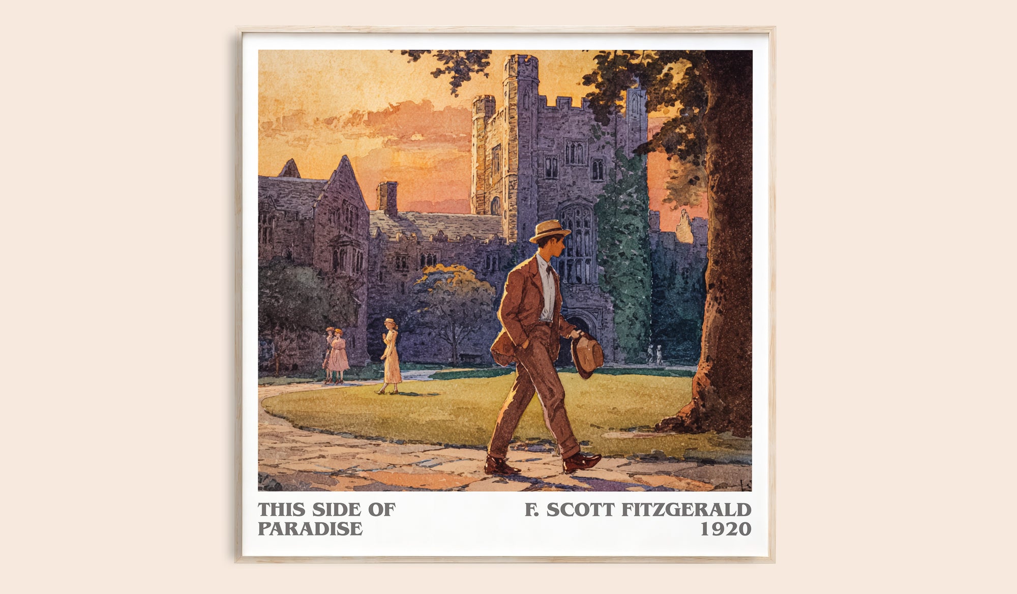 This Side of Paradise literary book poster by F. Scott Fitzgerald – framed literary art print