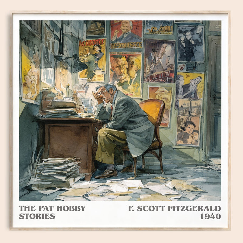 The Pat Hobby Stories literary book poster by F. Scott Fitzgerald – framed literary art print
