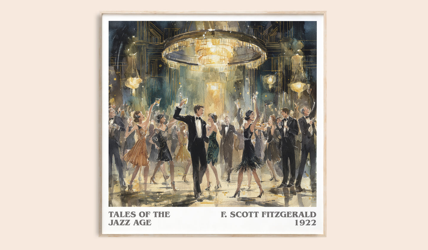 Tales from the Jazz Age literary book poster by F. Scott Fitzgerald – framed literary art print