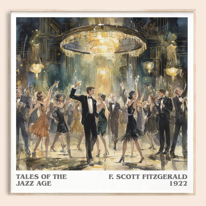 Tales from the Jazz Age literary book poster by F. Scott Fitzgerald – framed literary art print