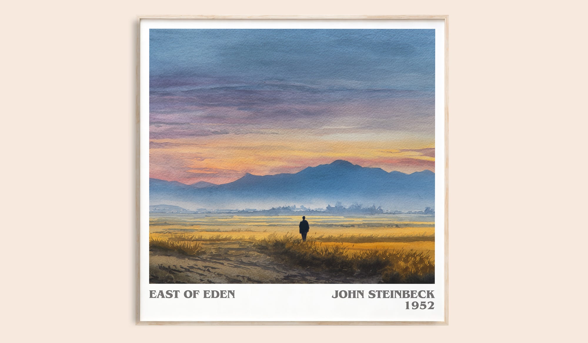 East of Eden literary book poster by John Steinbeck – framed literary art print