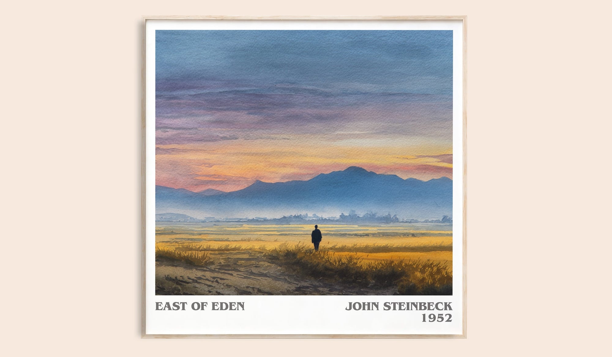East of Eden literary book poster by John Steinbeck – framed literary art print