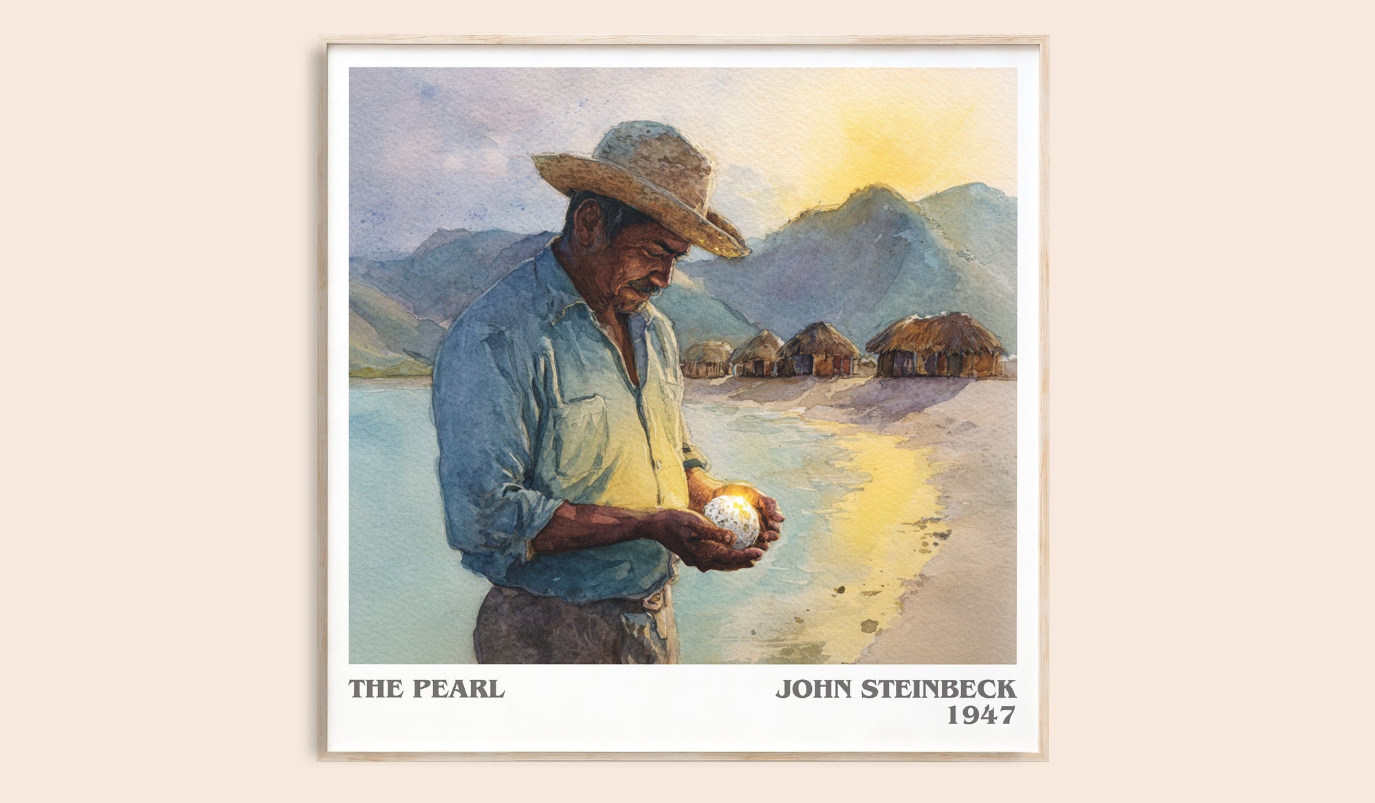 The Pearl literary book poster by John Steinbeck – framed literary art print