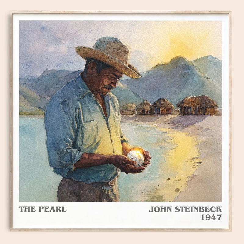 The Pearl literary book poster by John Steinbeck – framed literary art print