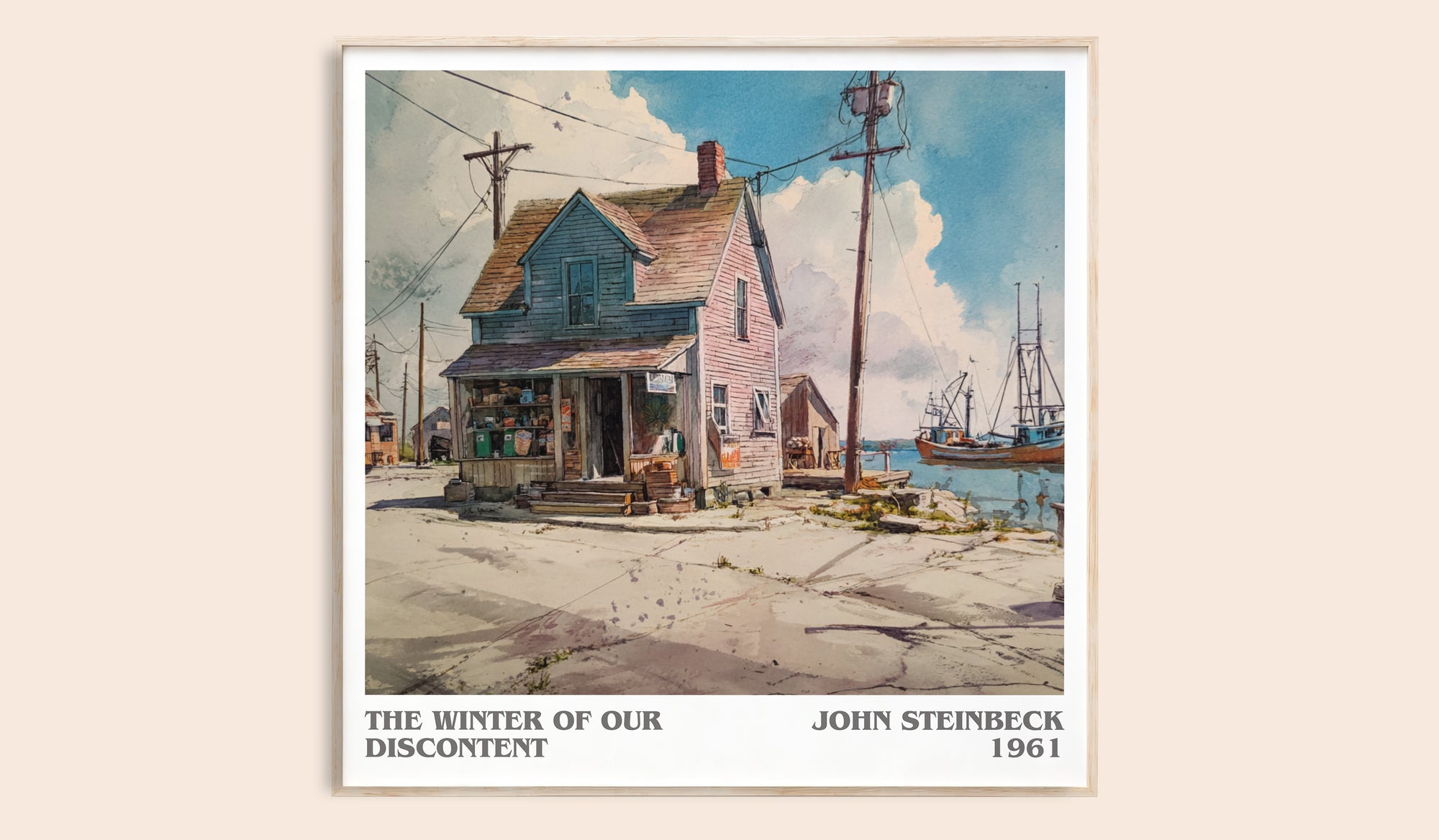 The Winter of Our Discontent literary book poster by John Steinbeck – framed literary art print
