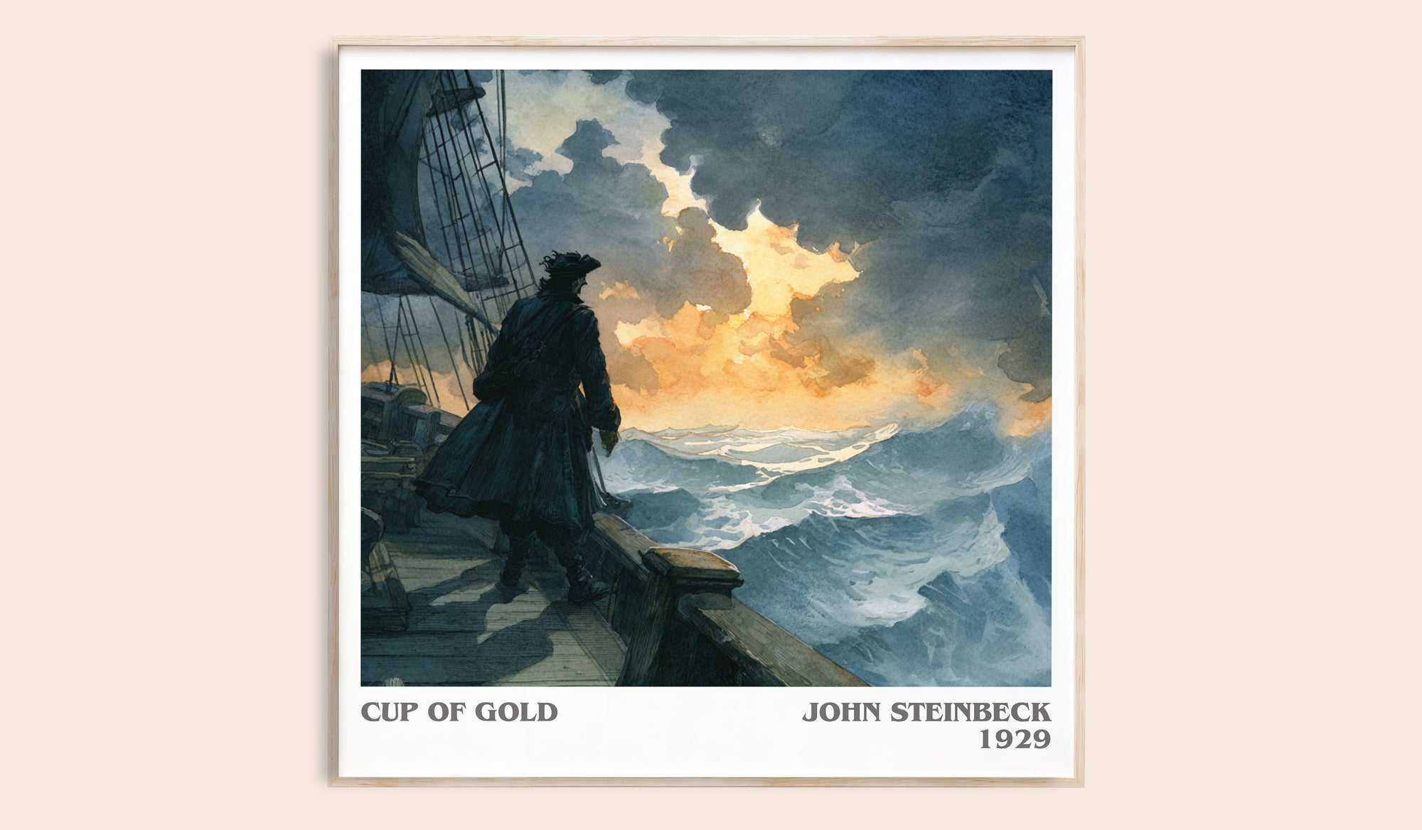 Cup of Gold literary book poster by John Steinbeck – framed literary art print