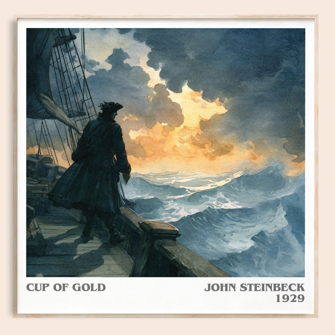 Cup of Gold literary book poster by John Steinbeck – framed literary art print